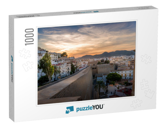 Dalt Vila & Almudaina Castle in Ibiza Old Town. Vivid Sun... Jigsaw Puzzle with 1000 pieces