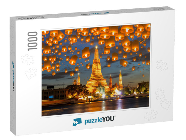 Floating Lamp in Yee Peng Festival Under Loy Krathong Day... Jigsaw Puzzle with 1000 pieces