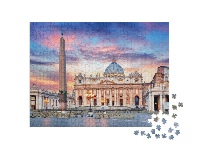 Vatican, Rome, St. Peters Basilica... Jigsaw Puzzle with 1000 pieces