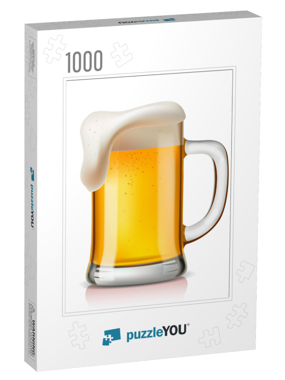 Vector Glass of Beer on a White Background... Jigsaw Puzzle with 1000 pieces