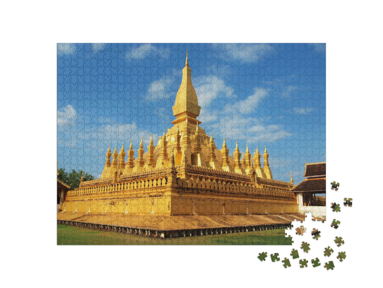 Pha that Luang Temple in Vientiane, Laos... Jigsaw Puzzle with 1000 pieces