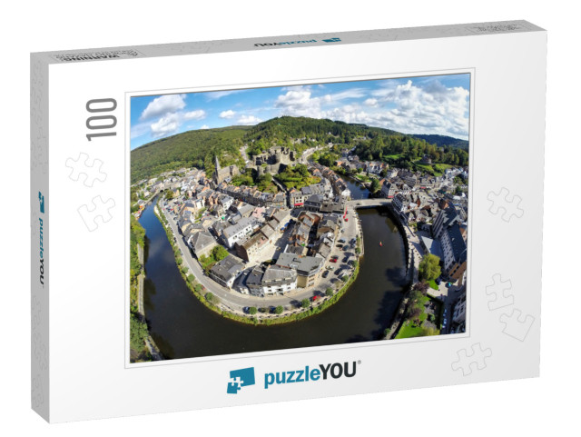 Aerial View on Belgian City La Roche-En-Ardenne with Rive... Jigsaw Puzzle with 100 pieces