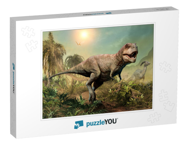 Tyrannosaurus Rex Scene 3D Illustration... Jigsaw Puzzle