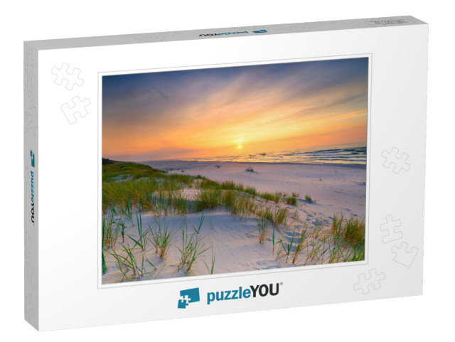 Beautiful Summer Sunset Over Beach At Baltic Sea... Jigsaw Puzzle