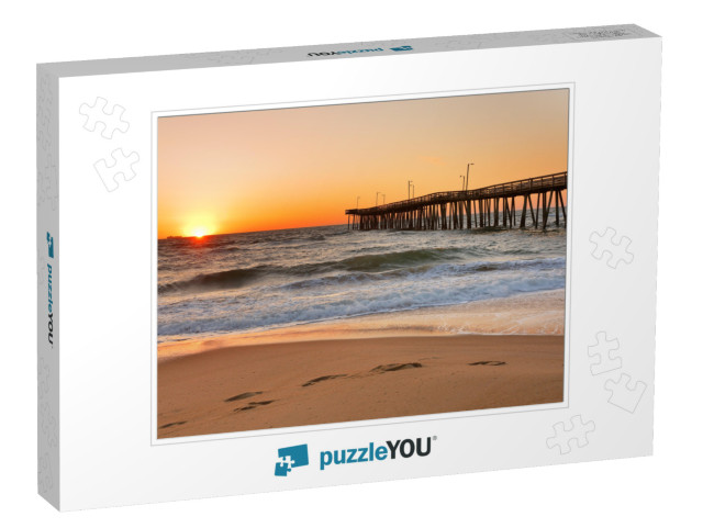 Fishing Pier At Sunrise At Virginia Beach, Virginia, Usa... Jigsaw Puzzle