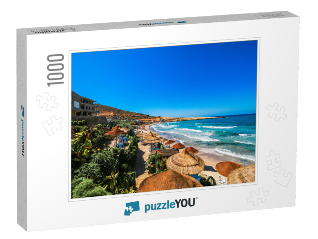 Wonderful Landscape of the Tunisian Beach. Taken At Hamma... Jigsaw Puzzle with 1000 pieces