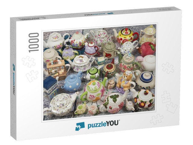 Tea Pots Photo Collage Jigsaw Puzzle with 1000 pieces