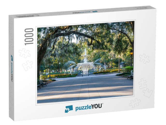 Fountain in Forsyth Park in Savannah, Georgia... Jigsaw Puzzle with 1000 pieces