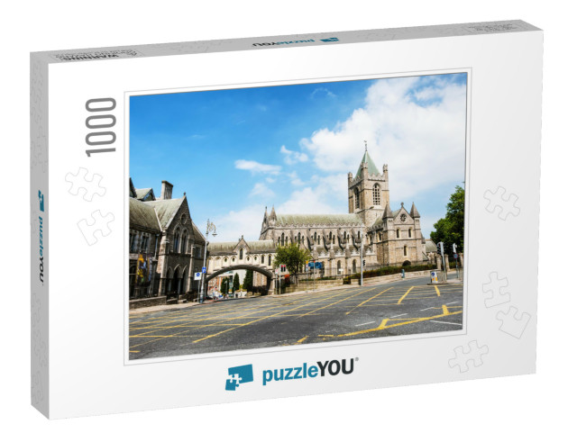 Dublin, Ireland. Car Traffic with the Christ Church Cathe... Jigsaw Puzzle with 1000 pieces