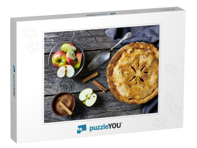 Classic American Autumn Dessert Apple Pie with Cinnamon &... Jigsaw Puzzle