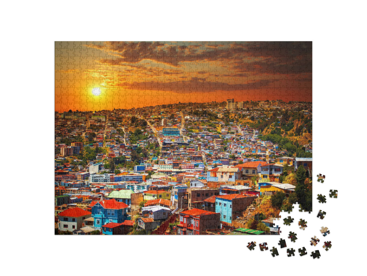 Colorful Buildings on the Hills of the UNESCO World Herit... Jigsaw Puzzle with 1000 pieces