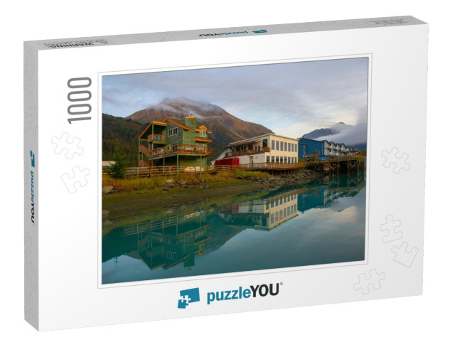 Historic Buildings At Seward Boat Harbor in Seward, Kenai... Jigsaw Puzzle with 1000 pieces