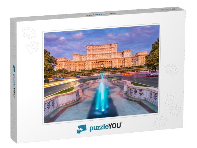 Bucharest, Romania. the Palace of the Parliament At Sunri... Jigsaw Puzzle