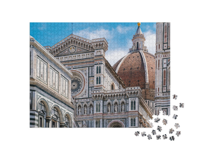 Florence Duomo, Italy. Santa Maria Del Fiore Cathedral Ba... Jigsaw Puzzle with 1000 pieces