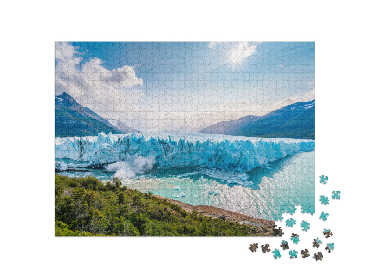 Ice Collapsing Into the Water At Perito Moreno Glacier in... Jigsaw Puzzle with 1000 pieces