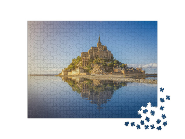 Beautiful Panoramic View of Famous Le Mont Saint-Michel T... Jigsaw Puzzle with 1000 pieces