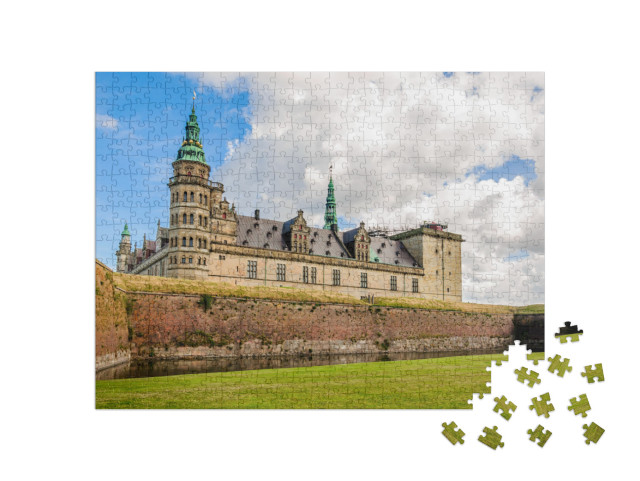 Panoramic View to the Bricks Wall Around Kronborg Castle... Jigsaw Puzzle with 500 pieces