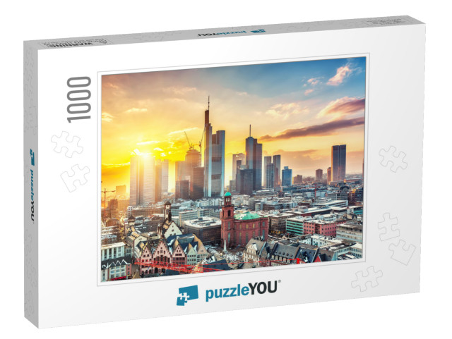 Frankfurt Am Main At Sunset, Germany... Jigsaw Puzzle with 1000 pieces