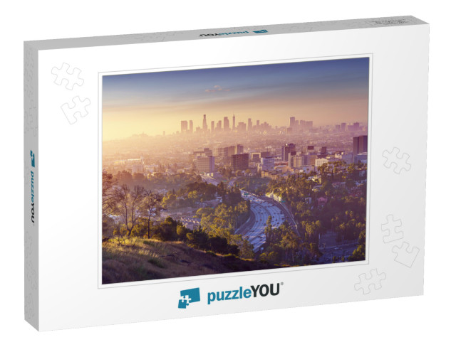 Panorama of Los Angeles At Sunrise... Jigsaw Puzzle