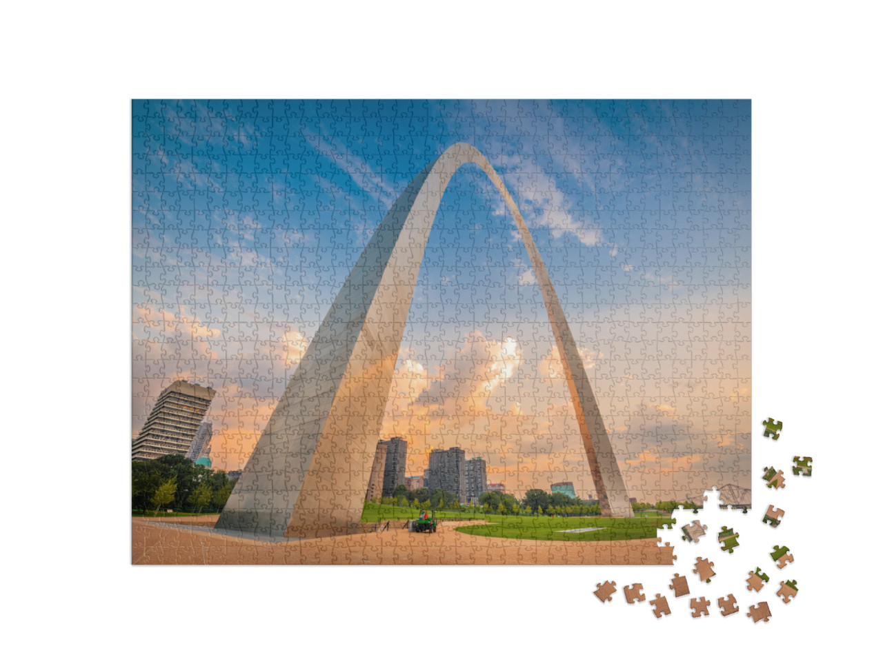 Downtown St. Louis, Missouri, USA Viewed from Below the Ar... Jigsaw Puzzle with 1000 pieces