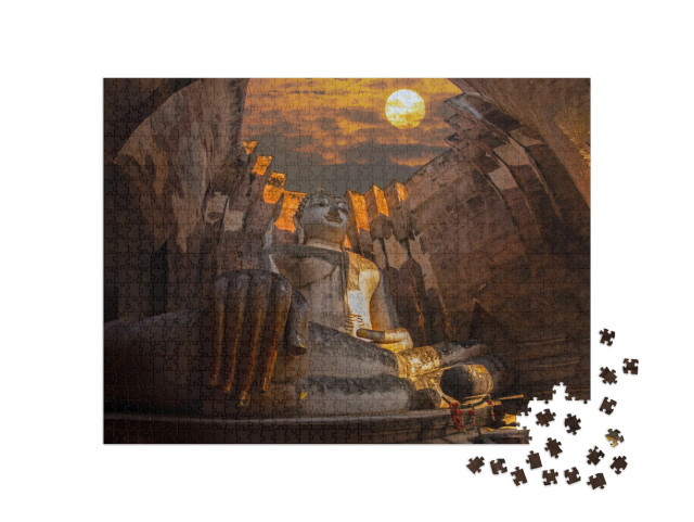 Wat Si Chum in Sukhothai Historical Park is a Historic Si... Jigsaw Puzzle with 1000 pieces