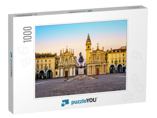 Piazza San Carlo Square & Twin Churches of Santa Cristina... Jigsaw Puzzle with 1000 pieces