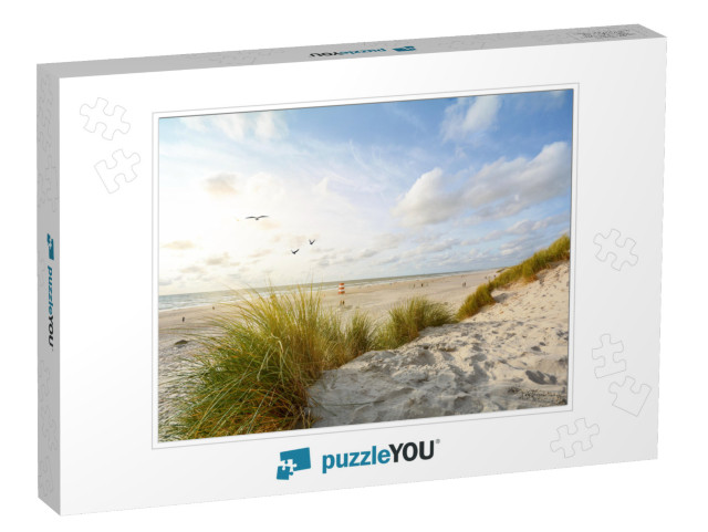 View to Beautiful Landscape with Beach & Sand Dunes Near... Jigsaw Puzzle