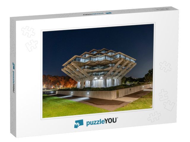 Geisel Library in Ucsd At Night, Aka Dr. Seuss Library... Jigsaw Puzzle