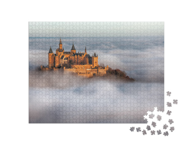 German Castle Hohenzollern Over the Clouds... Jigsaw Puzzle with 1000 pieces