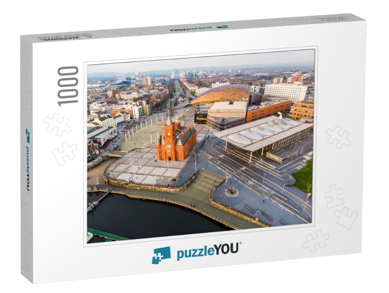 The Pierhead in Cardiff Down in the Bay from a Drone with... Jigsaw Puzzle with 1000 pieces