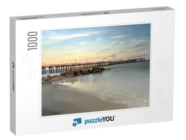 The Brooklyn Shoreline with Coney Island Beach & Pier in... Jigsaw Puzzle with 1000 pieces