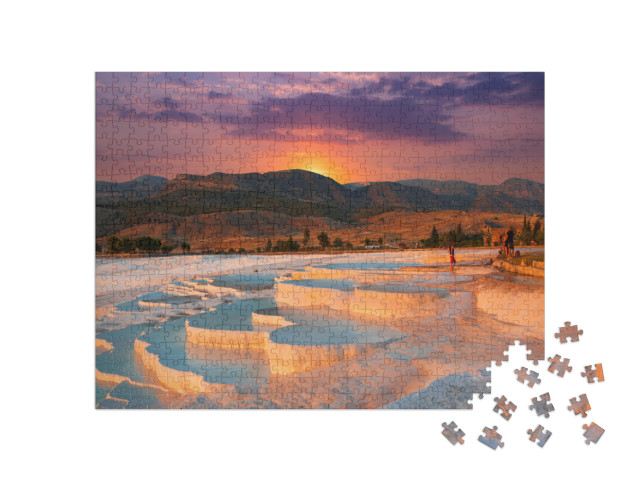 Beautiful Sunrise & Natural Travertine Pools & Terraces i... Jigsaw Puzzle with 500 pieces