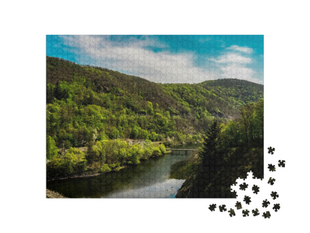 The Lust Nature in Edersee Reservoir in Hessen, Germany... Jigsaw Puzzle with 1000 pieces