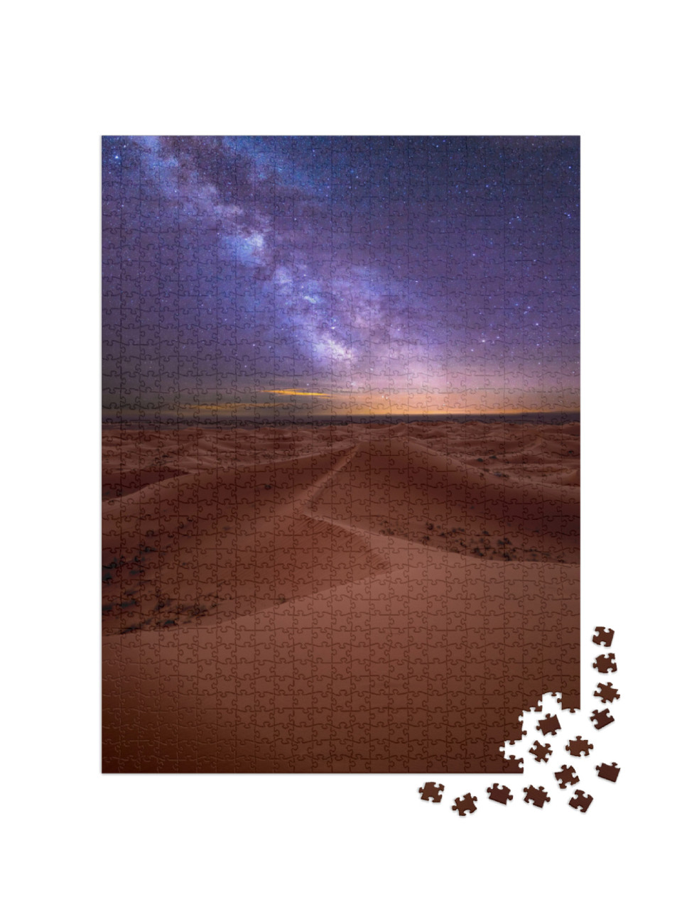 Amazing Milky Way Over the Dunes Erg Chebbi in the Sahara... Jigsaw Puzzle with 1000 pieces