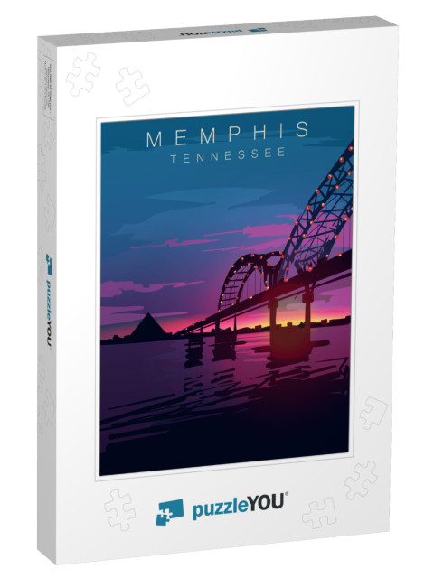 Memphis Modern Vector Poster. Memphis, Tennessee Landscap... Jigsaw Puzzle