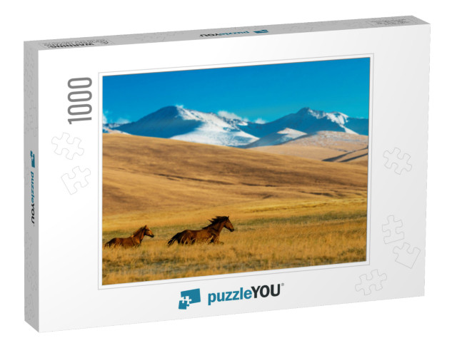 Horses in the Assy Plateau, Near Almaty, Kazakhstan... Jigsaw Puzzle with 1000 pieces