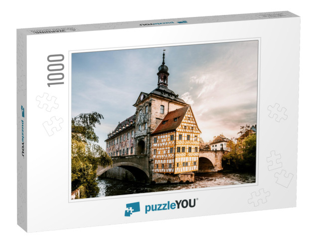 The Radhhaus in Bamberg in the Middle of the River in the... Jigsaw Puzzle with 1000 pieces