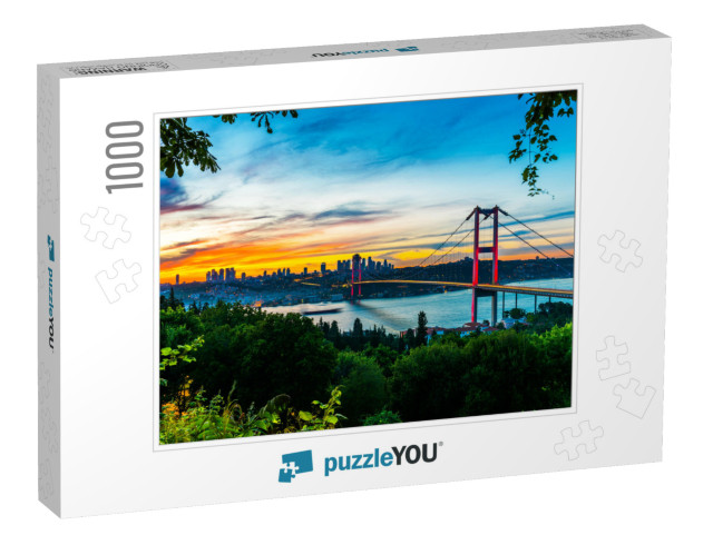 Istanbul, Turkey. Panoramic View of Istanbul Bosphorus on... Jigsaw Puzzle with 1000 pieces