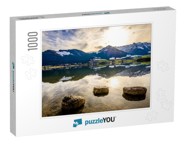 Walchsee Lake in Austria At the Wilder & Zahmer Kaiser... Jigsaw Puzzle with 1000 pieces