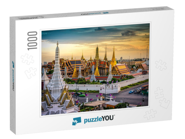 Grand Palace & Wat Phra Keaw At Sunset Bangkok, Thailand... Jigsaw Puzzle with 1000 pieces