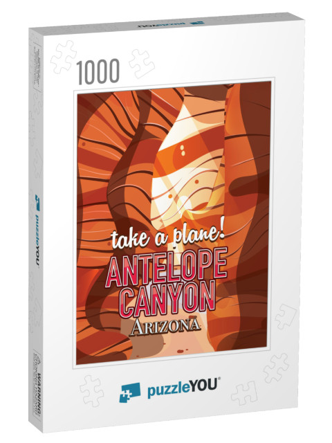 Antelope Canyon Travel Poster... Jigsaw Puzzle with 1000 pieces