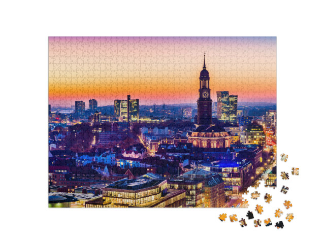 Aerial View of the Harbor, St. Michaels Church German St... Jigsaw Puzzle with 1000 pieces