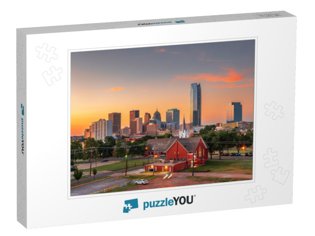 Oklahoma City, Oklahoma, USA Downtown Skyline At Twilight... Jigsaw Puzzle