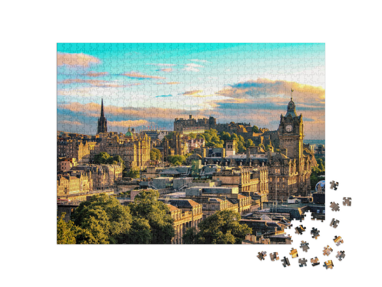 Edinburgh Skyline Seen from Calton Hill, Scotland... Jigsaw Puzzle with 1000 pieces