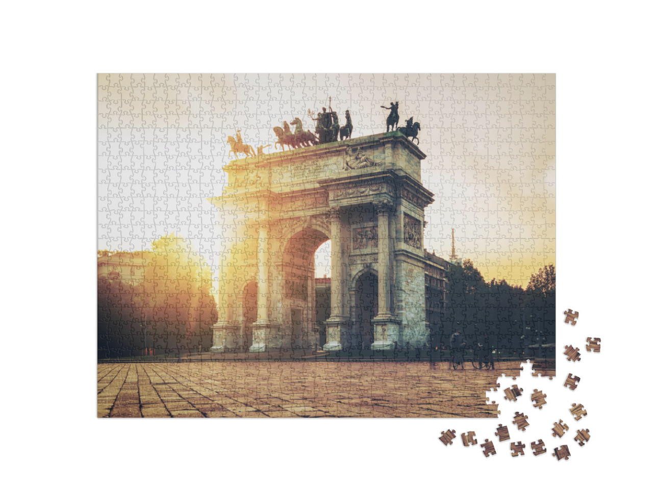 Arco Della Pace or Arch of Peace in Milan, Italy, Built a... Jigsaw Puzzle with 1000 pieces