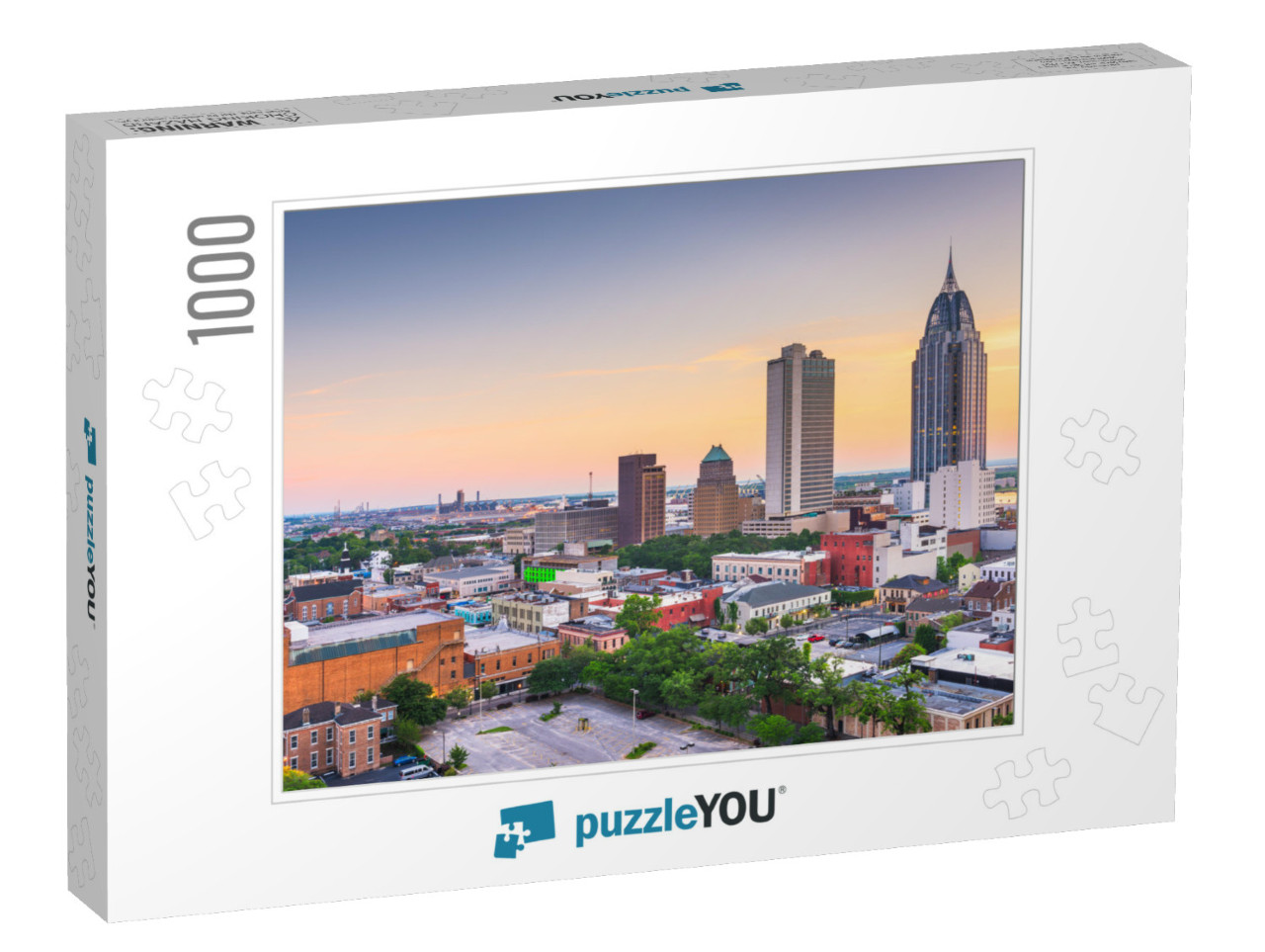 Mobile, Alabama, USA Downtown Skyline At Dusk... Jigsaw Puzzle with 1000 pieces