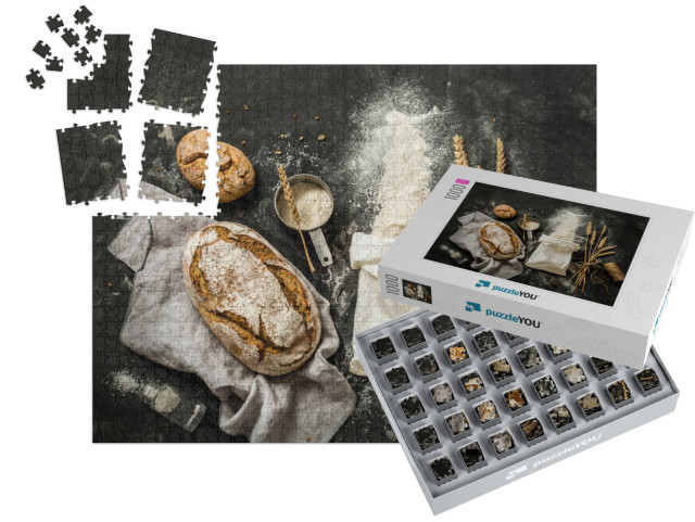 Rustic Bread, Flour Sprinkled from the White Paper Bag, M... | SMART SORTED® | Jigsaw Puzzle with 1000 pieces