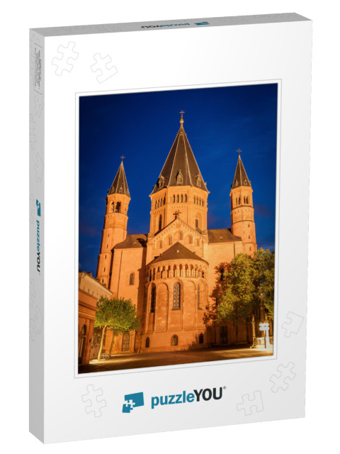 Mainz Cathedral At Evening. Mainz, Rhineland-Palatinate... Jigsaw Puzzle