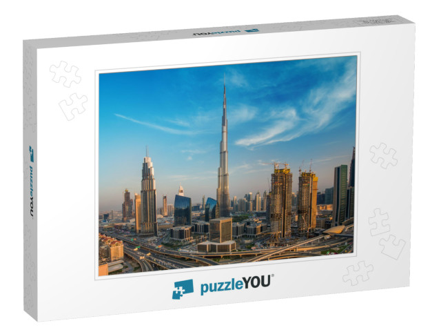 Dubai Skyline with Beautiful City Close to Its Busiest Hi... Jigsaw Puzzle