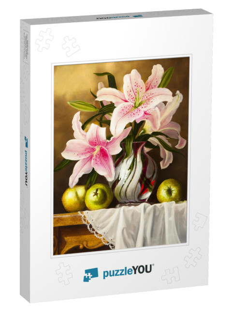 Oil Painting with Flowers Roses, Still Life Painting... Jigsaw Puzzle